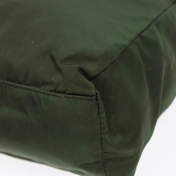 PRADA Tote Bag Nylon Khaki Silver Auth 86343 - Picture 8 of 16